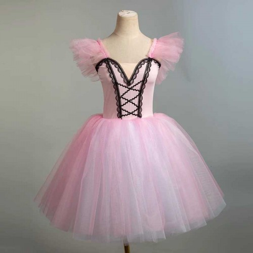 Children's pink blue yellow red Ballet dance dresses little swan lake long Tutu skirts girls toddlers carnival birthday party Princess Performance Clothes for baby